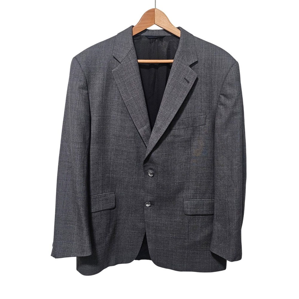 Burberry London Men Wool‎ Suit Jacket Blazer Grey Kensington Style 43S Short